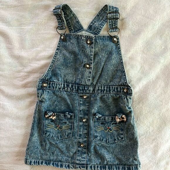 Jumper Girls Denim Kitty Cat Leopard Size 4T - Picture 1 of 6